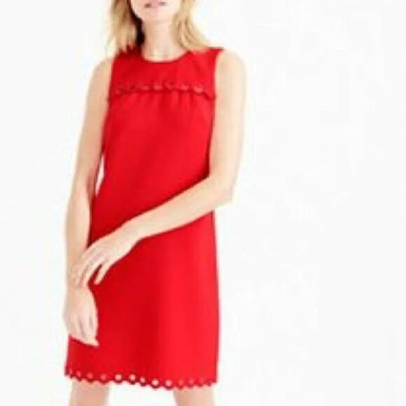 J. Crew Sleeveless Scalloped Dress with Grommets - Picture 2 of 8